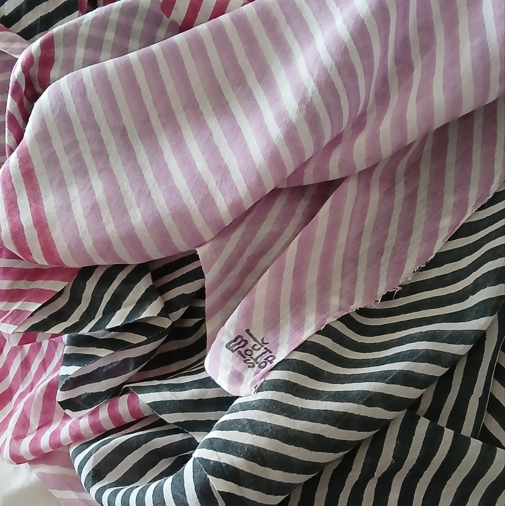 Striped Block shop Bridget handprinted scarf
